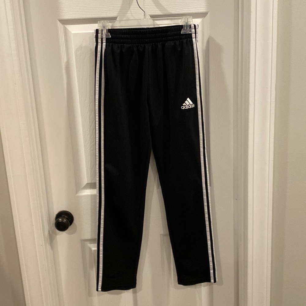 Adidas black pants boys youth size large 14/16